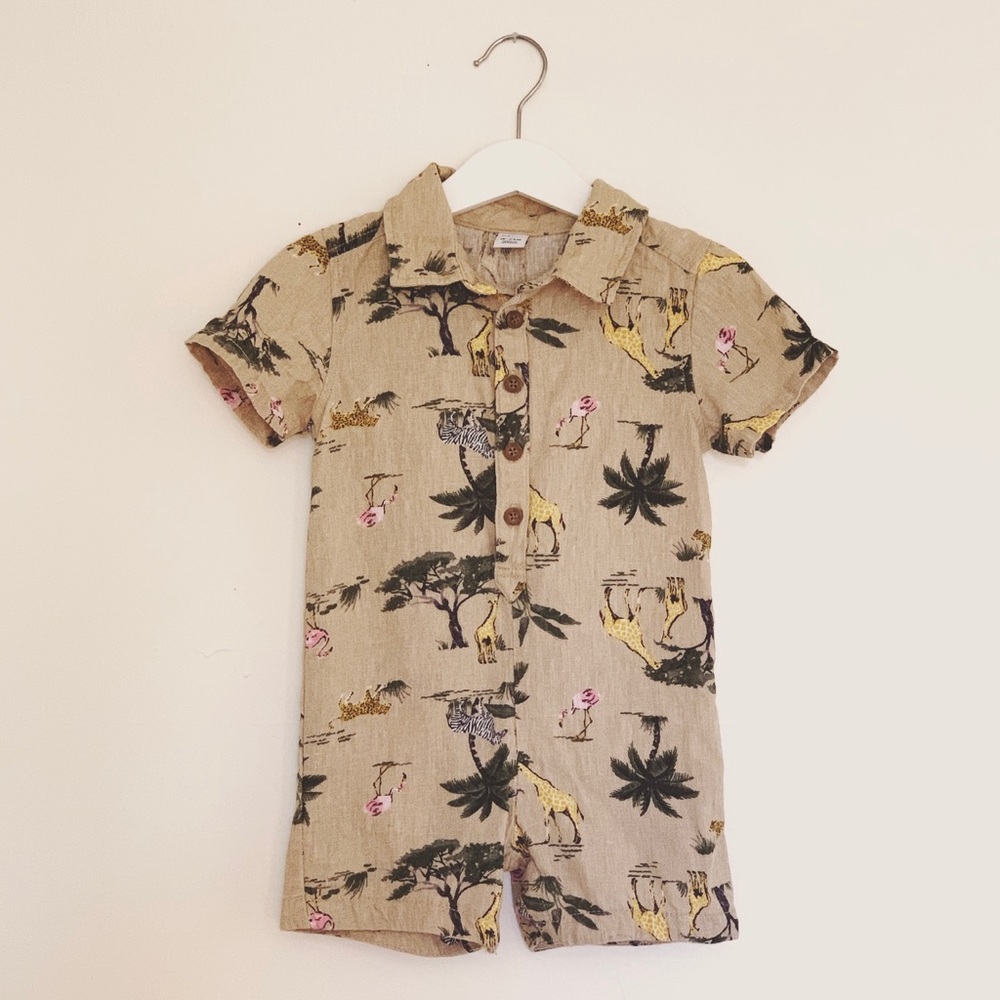Tan linen safari jumper